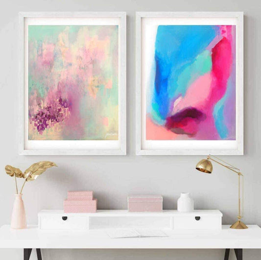 Pink And Blue Abstract Set